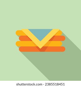 Sewing textile stack icon flat vector. Tailor fashion design. Factory meter