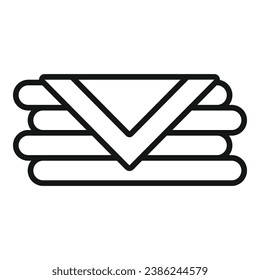 Sewing textile stack icon outline vector. Tailor fashion design. Factory meter