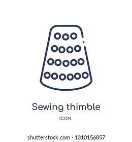 sewing thimble black variant? icon from woman clothing outline collection. Thin line sewing thimble black variant? icon isolated on white background.