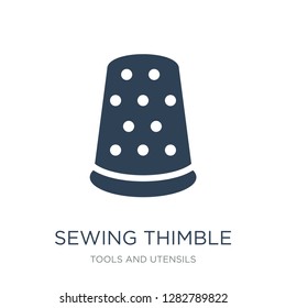 sewing thimble black variant icon vector on white background, sewing thimble black variant trendy filled icons from Tools and utensils collection, sewing thimble black variant vector illustration