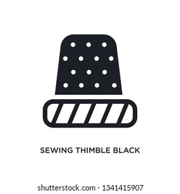 sewing thimble black variant isolated icon. simple element illustration from woman clothing concept icons. sewing thimble black variant editable logo sign symbol design on white background. can be