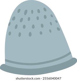 Sewing thimble featuring dotted indentations, providing fingertip protection while pushing a needle through fabric. Isolated against a clean white background for clarity