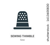 Sewing thimble glyph icon vector on white background. Flat vector sewing thimble icon symbol sign from modern sew collection for mobile concept and web apps design.