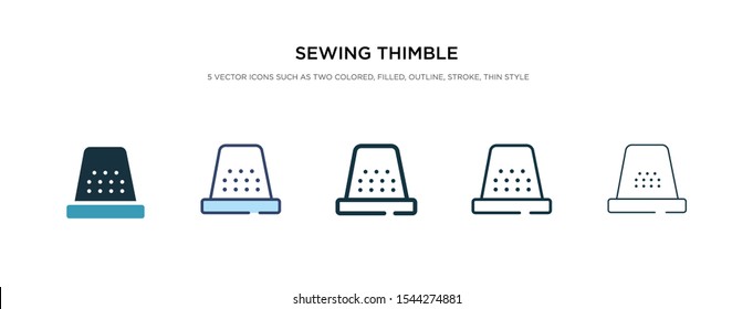 sewing thimble icon in different style vector illustration. two colored and black sewing thimble vector icons designed in filled, outline, line and stroke style can be used for web, mobile, ui