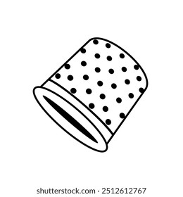 Icono de dedal de costura aislado sobre fondo blanco.