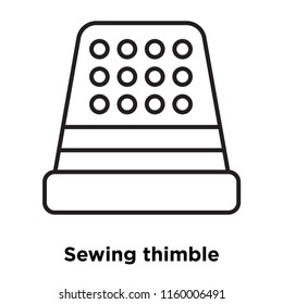 Sewing thimble icon vector isolated on white background, Sewing thimble transparent sign , sign and symbols in thin linear outline style