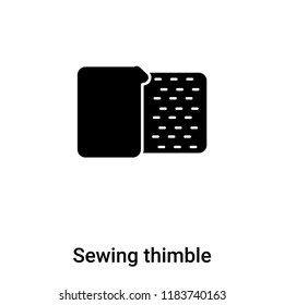 Sewing thimble icon vector isolated on white background, logo concept of Sewing thimble sign on transparent background, filled black symbol