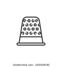 Sewing thimble line icon. thimble linear style sign for mobile concept and web design. Tailor Thimble outline vector icon. Symbol, logo illustration. Vector graphics