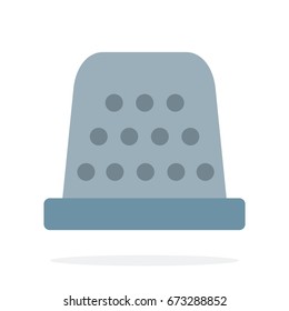 Sewing thimble vector flat material design isolated on white