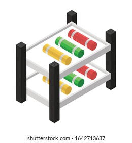 Sewing thread equipment, isometric icon of wool spool vector design 