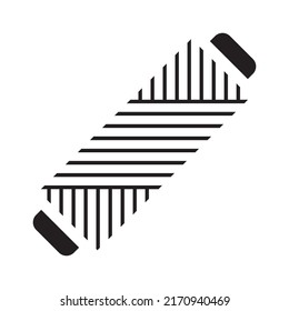 Sewing thread icon. Black silhouette of threads on a bobbin. Vector illustration isolated on a white background for design and web.