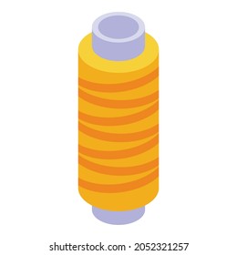 Sewing thread icon isometric vector. Needle spool tailor thread. Craft thread bobine