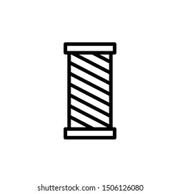 Sewing Thread Icon , Template Logo For Business Fashion And Clothing , Simple Design Object Company Emblem Isolated Illustration , Outline Solid Background White