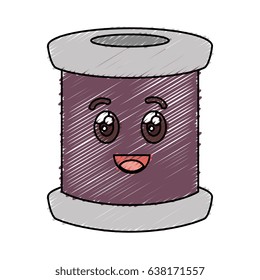 Sewing thread roll comic character