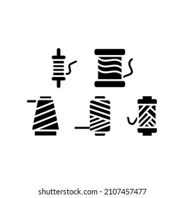 Sewing Thread set icon isolated on white background