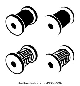 sewing thread spool black symbol vector