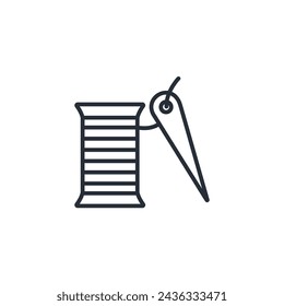 sewing thread spool icon. vector.Editable stroke.linear style sign for use web design,logo.Symbol illustration.