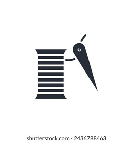 sewing thread spool icon. vector.Editable stroke.linear style sign for use web design,logo.Symbol illustration.