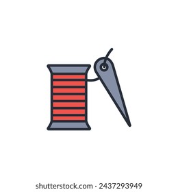 sewing thread spool icon. vector.Editable stroke.linear style sign for use web design,logo.Symbol illustration.