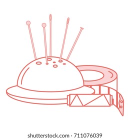 sewing thread tubes with pincushion and tape measure