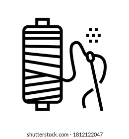 sewing tool line icon vector. sewing tool sign. isolated contour symbol black illustration