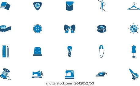 sewing tools icon collection vector design illustration template with trendy style