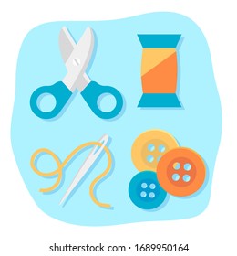 Herramientas de costura iconos ilustración vectorial.