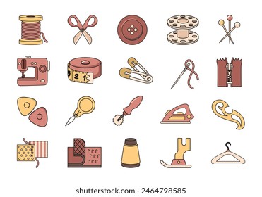 Sewing Tools Illustration Element Set