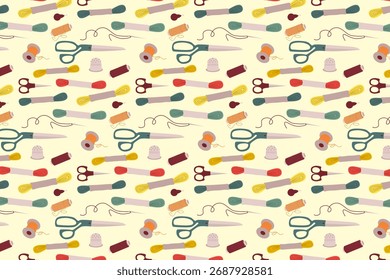 Sewing Tools Pattern in Vector Illustration