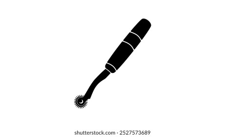 Sewing tracing wheel for sewing patterns, black isolated silhouette