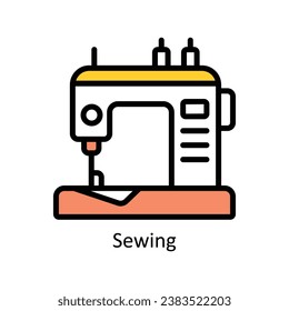 Sewing vector Filled outline Design illustration. Symbol on White background EPS 10 File