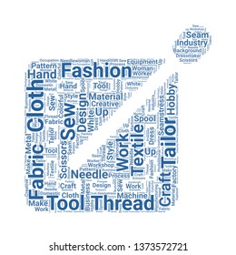 sewing word cloud. tag cloud about sewing