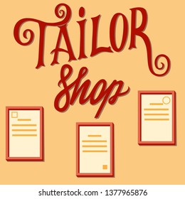 sewing workshop, illustration vector in cartoon style, seamstress, designer, dressmaking  