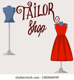 sewing workshop, illustration vector in cartoon style, seamstress, designer, dressmaking  
