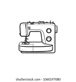 Sewing-machine hand drawn outline doodle icon. Vector sketch illustration of sewing-machine for print, web, mobile and infographics isolated on white background.