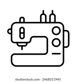 Diseño de iconos de línea de Vector de máquina de coser