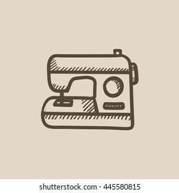 Sewing-machine vector sketch icon isolated on background. Hand drawn Sewing-machine icon. Sewing-machine sketch icon for infographic, website or app.