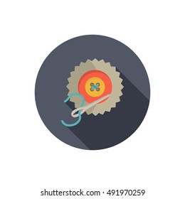 Sewn button color flat icon