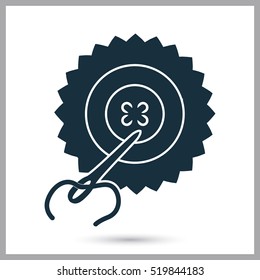 Sewn button icon. Simple design for web and mobile