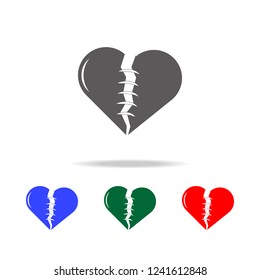 sewn heart icon. Elements of love in multi colored icons. Premium quality graphic design icon. Simple icon for websites, web design, mobile app, info graphics