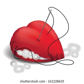 Sewn Heart Wool Vector Stock Vector (Royalty Free) 161228633 | Shutterstock