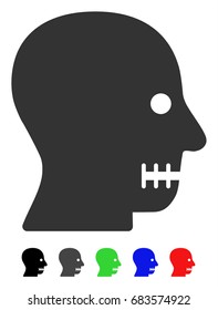 Sewn Mouth flat vector illustration with colored versions. Color sewn mouth icon variants with black, gray, green, blue, red.
