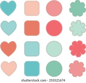 Sewn Patch Shapes - Vector Art