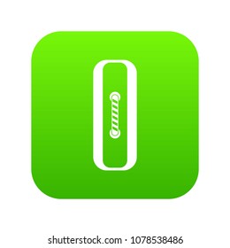 Sewn rectangular button icon digital green for any design isolated on white vector illustration