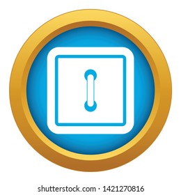 Sewn square button icon blue vector isolated on white background for any design