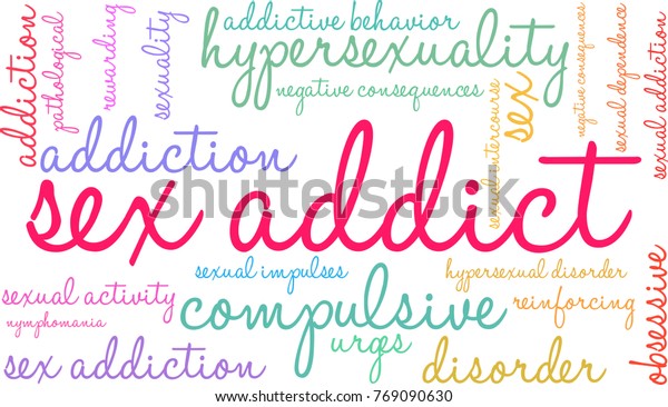 Sex Addict Word Cloud On White Stock Vector Royalty Free 769090630