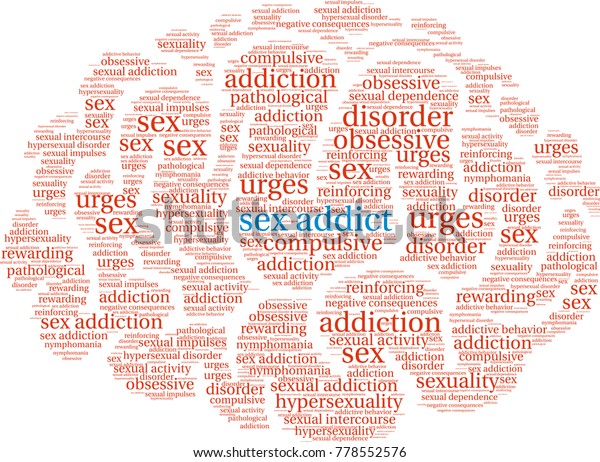 Sex Addict Word Cloud On White Stock Vector Royalty Free 778552576