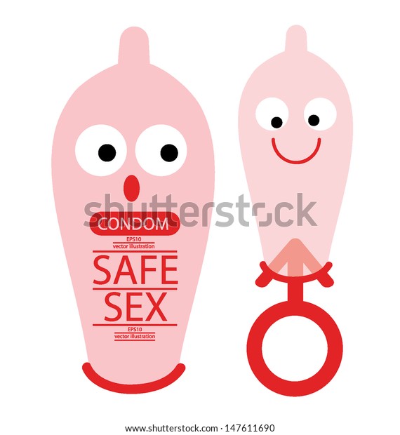 Sex Cartoon Condom Vector Illustration Stock Vector Royalty Free