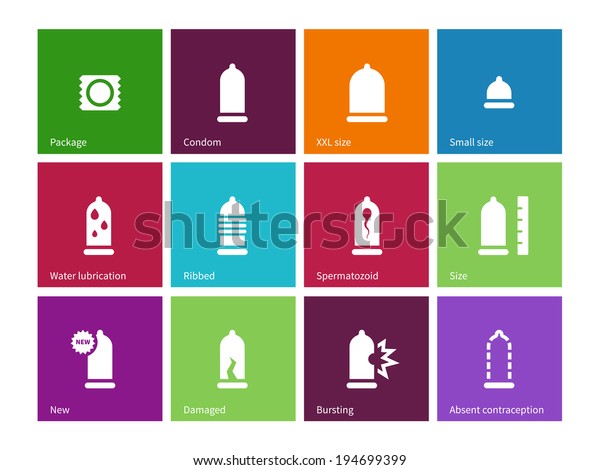 Sex Condom Icons On Color Background Stock Vector Royalty Free 194699399 Shutterstock