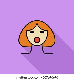 Sex doll icon. Flat vector related icon with long shadow for web and mobile applications. It can be used as - logo, pictogram, icon, infographic element. Vector Illustration.